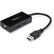 StarTech.com USB to Ethernet Adapter, USB 3.0 to 10/100/1000 Gigabit Ethernet LAN Converter for Laptops, 11.8in/30cm Attached Cable, USB to RJ45 Adapter, NIC Adapter, USB Network Adapter image