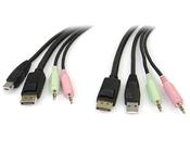 StarTech.com 6ft 4-in-1 USB DisplayPort KVM Switch Cable w/ Audio &amp; Microphone image
