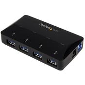 StarTech.com 4-Port USB 3.0 Hub plus Dedicated Charging Port - 1 x 2.4A Port~4-Port USB 3.0 Hub (5Gbps) plus Dedicated Charging Port - 1 x 2.4A Port image