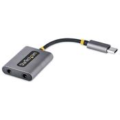 StarTech.com USB-C Headphone Splitter, USB Type C Dual Headset Adapter w/Mic Input, USB C to 3.5mm Audio Adapter/Earphone Dongle, USB C to Audio Jack/Aux Output, 24-bit DAC image