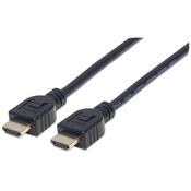 Manhattan HDMI 4K@60Hz Cable with Ethernet - CL3 rated, 1m, Suitable for In-Wall use, For ALL 4K &amp; 1080p/HD uses - when upgrading now or have it ready for when you need it, Male to Male, Black, Ultra HD 4k x 2k, Lifetime Warranty, Premium High Speed image