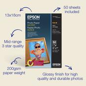 Epson Glossy Photo Paper (130 x 180mm), 200gsm, 50 sheets image