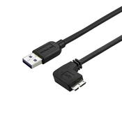 StarTech.com Slim Micro USB 3.0 Cable - M/M - Right-Angle Micro-USB - 0.5m (20in) image