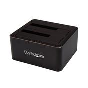 StarTech.com Dual-Bay USB 3.0 to SATA Hard Drive Docking Station, USB Hard Drive Dock, External 2.5/3.5" SATA I/II/III SSD/HDD Docking Station, Hot-Swap Hard Drive Bays, Top-Loading image