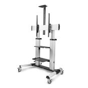 StarTech.com Rolling TV Cart/Stand On Wheels For 60-100inch Flat Screens Up To 220lb (100kg), Height Adjustment via Hand Crank, Mobile/Portable Trolley Mount image