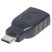 Manhattan USB-C to USB-A Adapter, Male to Female, 5 Gbps (USB 3.2 Gen1 aka USB 3.0), SuperSpeed USB, Black, Lifetime Warranty, Equivalent to USB31CAADG image
