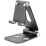 StarTech.com Phone and Tablet Stand - Foldable Universal Mobile Device Holder for Smartphones &amp; Tablets - Adjustable Multi-Angle Ergonomic Cell Phone Stand for Desk - Portable - Black image