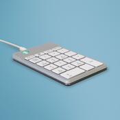 R-Go Tools Numeric keypad R-Go Numpad Break, ergonomic numeric keypad with break software, wired, white