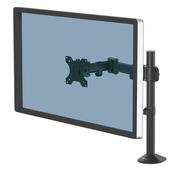 Fellowes Reflex Monitor Arm - Monitor Mount for 8KG 32 Inch Screens - Adjustable Monitor Desk Mount - Tilt 45° Pan 180° Rotation 360°, VESA 75 x 75/100 x 100 - Black image