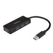 StarTech.com 4 Port USB 3.0 Hub (SuperSpeed 5Gbps) with Fast Charge – Portable USB 3.1 Gen 1 Type-A Laptop/Desktop Hub - USB Bus Power or Self Powered for High Performance – Mini/Compact~4 Port USB 3.0 Hub (SuperSpeed 5Gbps) with Fast Charge – Portable US image