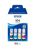Epson C13T00P640/104 Ink bottle multi pack Bk,C,M,Y 65ml 1x4500pg + 3x7500pg Pack=4 for Epson ET-2710 image