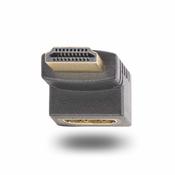 StarTech.com Down Angle HDMI 2.0 Adapter, Male to Female, Vertical 90-Degree Angled HDMI Port Saver, 4K 60Hz, High Speed HDMI Connector Extension, M/F image