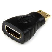 StarTech.com Mini HDMI to HDMI Adapter - 4K High Speed HDMI Adapter - 4K 30Hz Ultra HD High Speed HDMI Adapter - HDMI 1.4 - Gold Plated Connectors - UHD Mini HDMI Adapter 4K - Black image