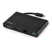 StarTech.com USB C Multiport Adapter with HDMI, VGA, Gigabit Ethernet &amp; USB 3.0 - USB C to 4K HDMI or 1080p VGA Display Mini Dock Hub - USB Type-C Travel Docking Station for USB-C Laptops image