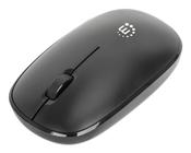 Manhattan MW3050 Wireless Optical Mouse, Black, 1200dpi, 2.4Ghz (up to 10m), USB, Ambidextrous, Three Button with Scroll Wheel, USB-A nano receiver, AA battery (included), Low friction base, USB version (most popular type, which is USB-A), Three Year Warr image