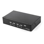 StarTech.com 4 Port DisplayPort KVM Switch - 4K 60Hz - Single Display - Dual Port UHD DP 1.2 USB KVM Switch with Integrated USB 2.0 Hub &amp; Audio - Dell, HP, Apple, Lenovo - TAA Compliant image