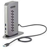 StarTech.com USB-C USB-A Dock - Hybrid Universal USB 3.0 Docking Station for USB-C or USB-A Laptop - Dual Monitor 4K 60Hz HDMI/DisplayPort - 6x USB-A, GbE - USB 3.1 Gen 1 - Windows/Mac image