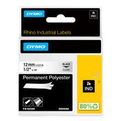 Dymo 622289 Ribbon Polyester permanent black on Transparent 12mm x 5,5m for Dymo Rhino 6-12mm/19mm/24mm image