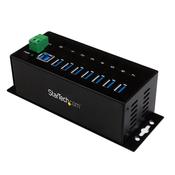 StarTech.com 7-Port Industrial USB 3.0 Hub with ESD Protection~7-Port USB 3.0 Hub (5Gbps) - Metal Industrial USB-A Hub with ESD Protection &amp; 350W Surge Protection - Din Rail, Wall or Desk Mountable - TAA Compliant USB Expander Hub image