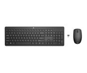 HP 230 WL MOUSE+KB COMBO FR keyboard Mouse included Office RF Wireless Black image