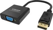 Vision TC-DPVGA/BL video cable adapter DisplayPort VGA (D-Sub) Black image