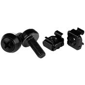 StarTech.com M6 x 12mm - Screws and Cage Nuts - 50 Pack, Black image