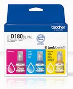 Brother BT-D180CLVAL Ink bottle Multipack C,M,Y, 3x5K pages ISO/IEC 19752 48.8ml Pack=3 for Brother DCP-T 580 DW image