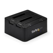 StarTech.com Dual-Bay USB 3.0 to SATA and IDE Hard Drive Docking Station, USB Hard Drive Dock, External 2.5/3.5" SATA I/II/III and IDE (40 pin) SSD/HDD Docking Station, Hot-Swap Hard Drive Bays, Top-Loading image