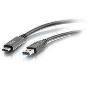 C2G 0.9M USB-C® to USB-A SuperSpeed USB 5Gbps Cable M/M - Black image