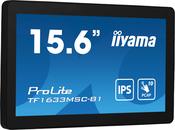 iiyama ProLite TF1633MSC-B1 computer monitor 39.6 cm (15.6") 1920 x 1080 pixels Full HD Touchscreen Black image