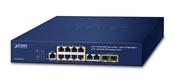 PLANET IPv4/IPv6, 8-Port Managed L2/L4 Gigabit Ethernet (10/100/1000) Power over Ethernet (PoE) 1U Blue image