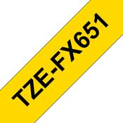Brother TZE-FX651 DirectLabel black on yellow Laminat 24mm x 8m for Brother P-Touch TZ 3.5-24mm/HSE/36mm/6-24mm/6-36mm image