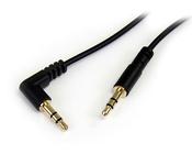 StarTech.com 1 ft Slim 3.5mm to Right Angle Stereo Audio Cable - M/M image