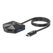 Manhattan USB-C &amp; USB-A Combo Dock/Hub, Ports (4): USB-A (x2) and USB-C (x2), 5 Gbps (USB 3.2 Gen1 aka USB 3.0), Angled Shape for Easy Port Access, USB powered (no external power supply required) image