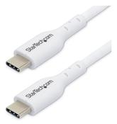 StarTech.com 1m (3.3ft) White USB-C Charging Cable, USB C Cable, USB 2.0 Type-C Laptop Charger Cord, 60W 3A Power Delivery, TPE Jacket, USB-C Data Transfer Cable, M/M image