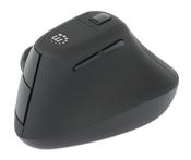 Manhattan Ergonomic Vertical Wireless Mouse (Right Handed), Black, Adjustable 800/1200/1600dpi, 2.4Ghz (effective range up to 10m), Six Button with Scroll Wheel, Nano USB-A receiver, AA battery (included), Three Year Warranty image