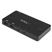 StarTech.com 2 Port USB C KVM Switch - 4K 60Hz HDMI - Compact Dual Port UHD USB Type C Desktop Mini KVM Switch with USB C Cables - Bus Powered - MacBook iPad Pro ThinkPad IdeaPad EliteBook image