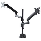 StarTech.com Desk Mount Dual Monitor Arm, Full Motion Monitor Mount for 2x VESA Displays up to 32" (17.6lb/8kg), Height Adjustable, Clamp/Grommet Mount, Mechanical Spring image