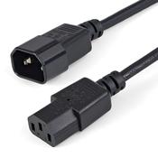 StarTech.com 1m (3ft) Power Extension Cord, C14 to C13, 10A 125V, 18AWG, Computer Power Cord Extension, IEC-320-C14 to IEC-320-C13 AC Power Cable Extension for Power Supply, UL Listed image