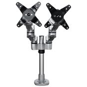 StarTech.com Desk Mount Dual Monitor Arm - Premium Articulating Monitor Arm - up to 30” VESA Mount Displays - Height Adjustable Monitor Mount - Rotate/Tilt/Swivel - Clamp/Grommet - Silver image