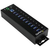 StarTech.com 10-Port Industrial USB 3.0 Hub - ESD and Surge Protection~10-Port USB 3.0 Hub - 5Gbps - Metal Industrial USB-A Hub with ESD &amp; Surge Protection - Din Rail, Wall or Desk Mountable - TAA Compliant USB Expander Hub image