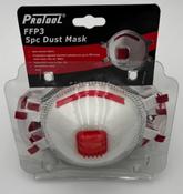 PROTOOL FFP3 DUST MASK WITH VALVE 5PCS [225PTSDM1228]