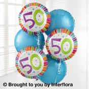 50th Birthday Helium Balloon Bouquet image