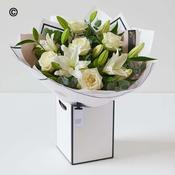 Beautifully Simple Rose and Lily Bouquet White image