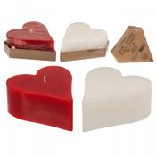 Block candle, heart, approx. 13 x 6 cm,