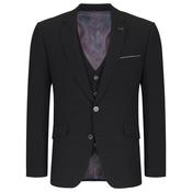 Mens Tapered Fit 3-Piece Suit - Black - 48S image