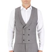 Mens Harcourt Double Breasted Suit Waistcoat - Silver - 34R image