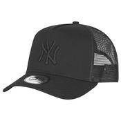 Mens New York Yankees Clean A-Frame Trucker Cap - Black - One image