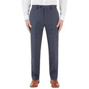 Mens Anello Check Suit Trousers - Blue - 44W x 32L image