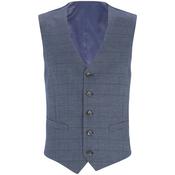Mens Dale Check Suit Waistcoat - Dark Blue - 40R